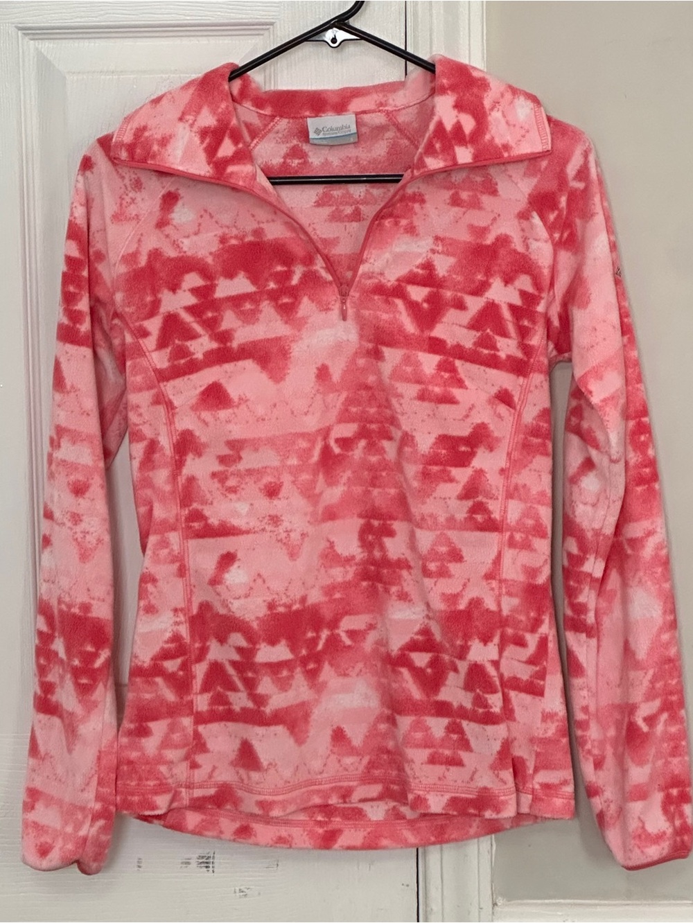 Columbia Pink Tie-Dye Quarter-Zip Fleece